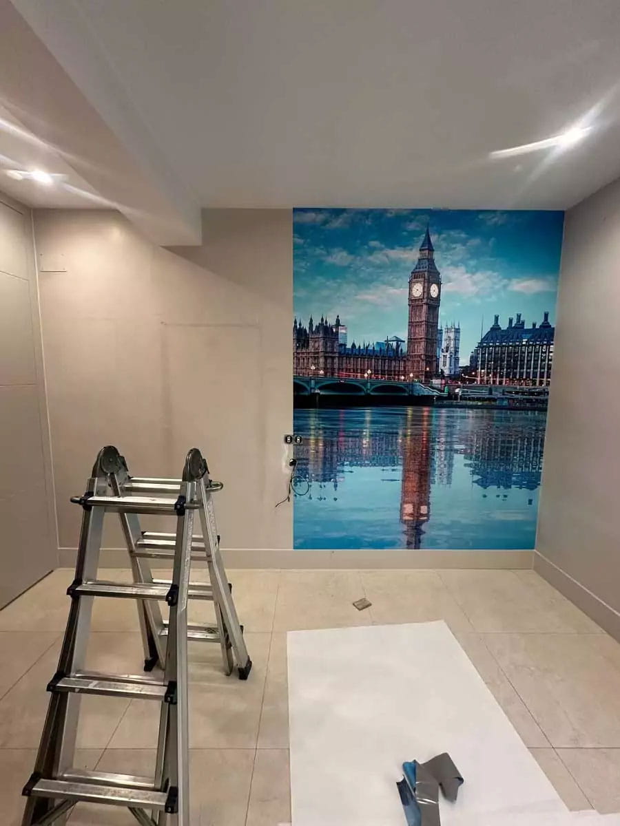 Dormitorio juvenil con vinilo Londres