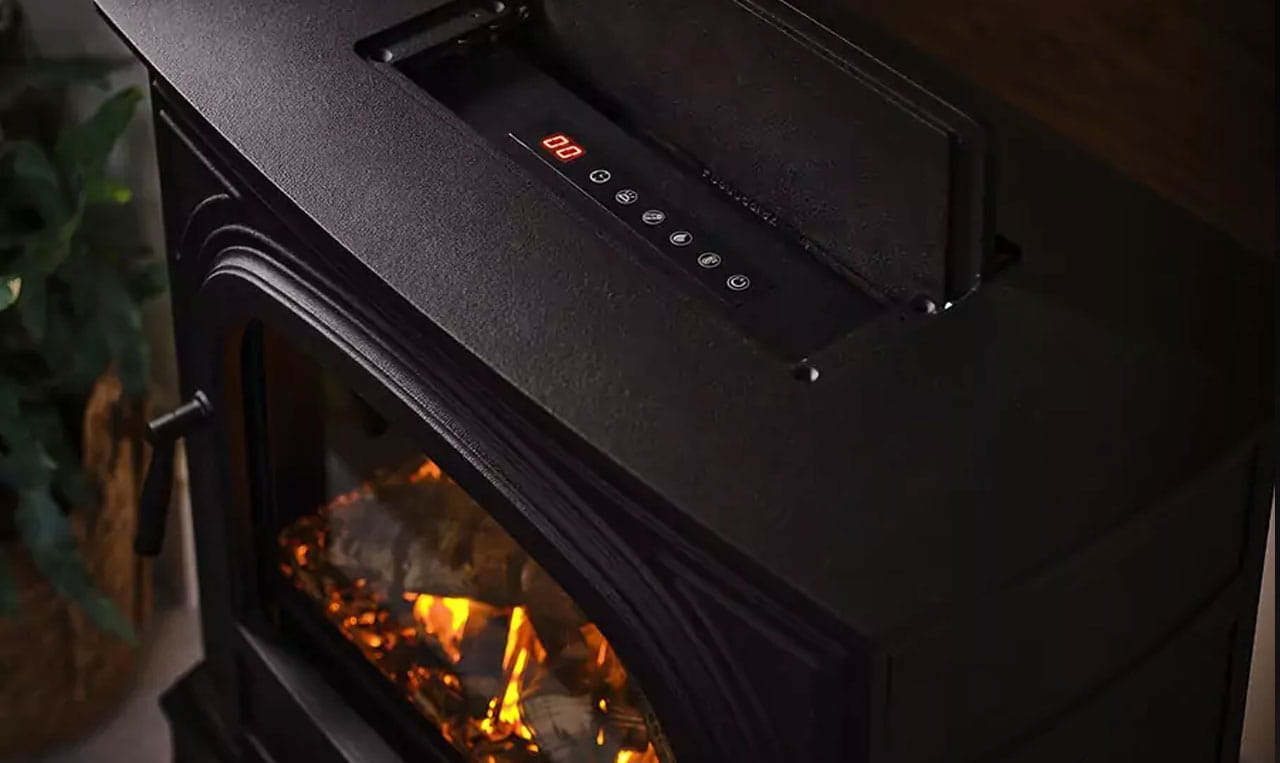 detalle de chimenea electrica