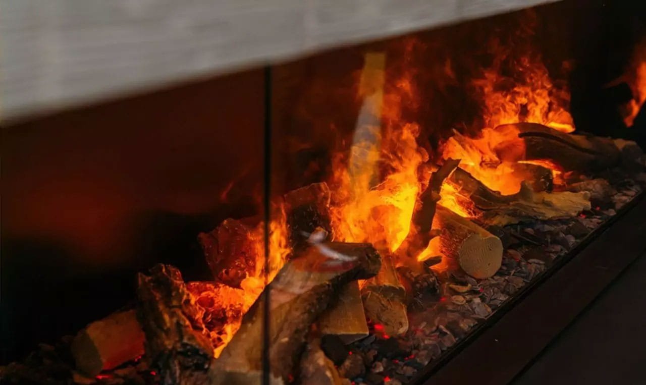detalle de chimenea electrica